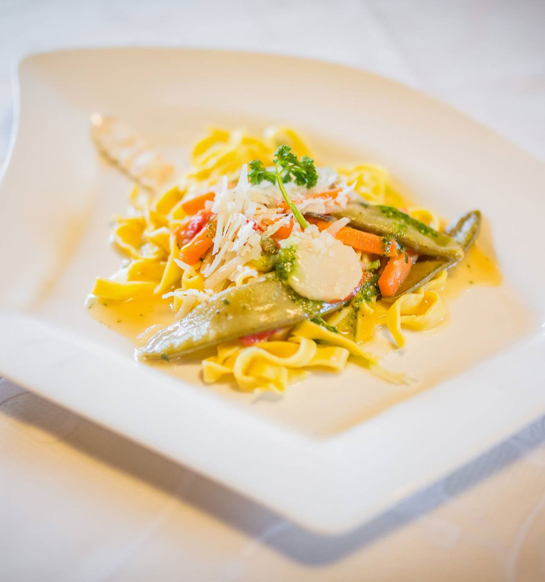 Lunchtime - culinary delights - pasta dish with vegetables - Hotel Amaten